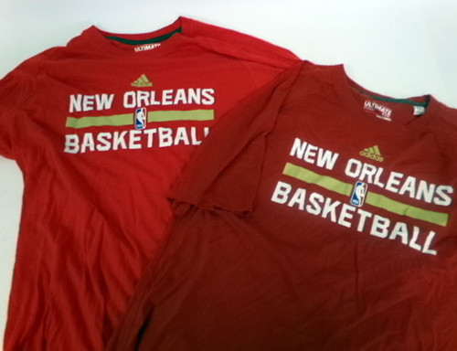 Lot of (2) New Orleans Pelicans Team Issued Basketball Training Shirts Size LT