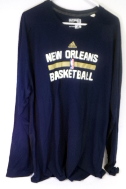 New Orleans Pelicans Team Issue Blue Long Sleeve Basketball Training Shirt Size 2XLT