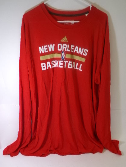 New Orleans Pelicans Team Issue Red Long Sleeve Basketball Training Shirt Size 3XLT