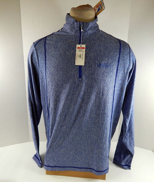 Mens Detroit Pistons Blue Tempo Quarter Zip Pullover Shirt Antigua NWT L 94S