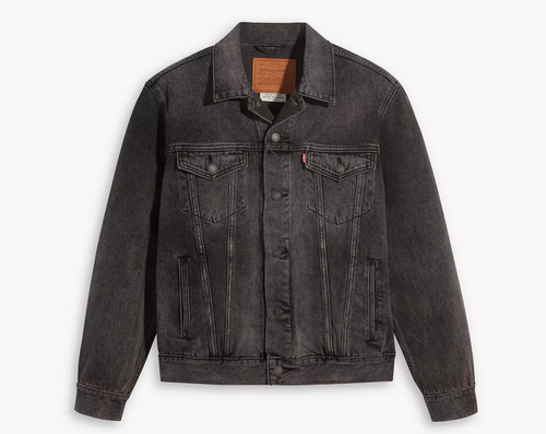 Levi's Trucker Denim Jean Jacket Distressed Black Adult Large New 723340606