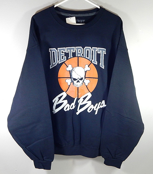 Detroit Pistons Bad Boys Retro Reissue Crewneck Sweatshirt Black Adult 3XL