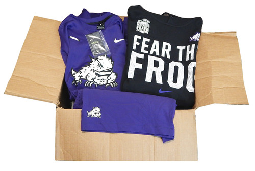 Lot of (26) TCU Horned Frogs Nike Issued Sweatshirts Shorts Sweatpants S-2XL
