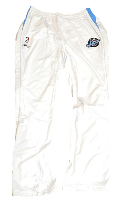 Utah Jazz NBA Reebok Team Issued Warm Up Pants White Blue XL Tall