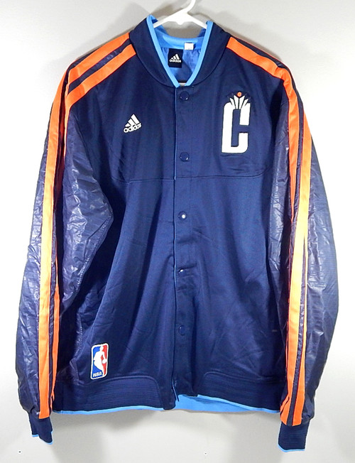 Charlotte Bobcats Adidas NBA Team Issued Reversible Warm Up Jacket Blue XL +2"