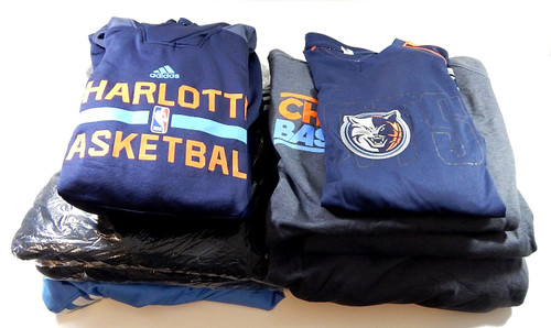Lot of (10) Charlotte Bobcats Hoodies Warm Up Pants Shirts Jordan Adidas S-4XL