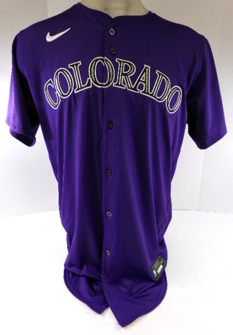 2025 Colorado Rockies Team Issued Purple Alternate Baseball Jersey 44 900205