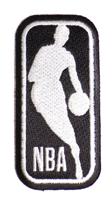 NBA Official Basketball Logo Black Border Embroidered Patch 1.5" x 3"
