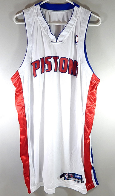 2004-05 Detroit Pistons Reebok Team Issued Blank Basketball Jersey White 52 +6"