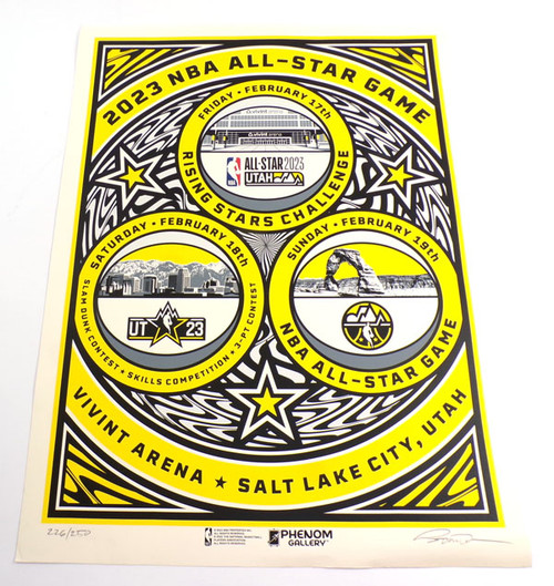 2023 NBA All-Star Game Rising Stars 4-Ball Poster Fri Feb 17th  Phenom Signed