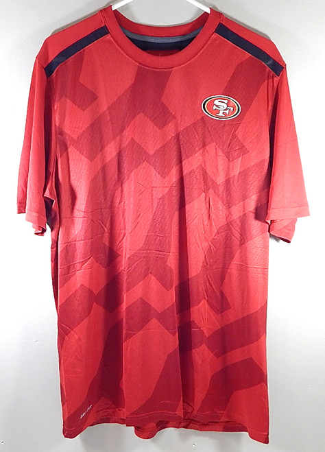 San Francisco 49'ers Nike Dri-Fit Team Issued Jersey Style Shirt Red Large