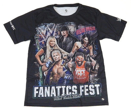 WWE Fanatics Fest 2025 FFNYC Talent Collage Exclusive Jersey Shirt Black 2XL