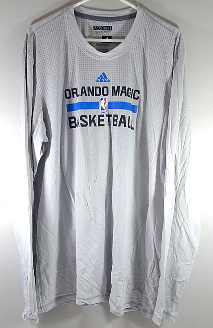 Orlando Magic Adidas Aerofit Team Issued Warm Up Practice LS Shirt Gray 2XLT