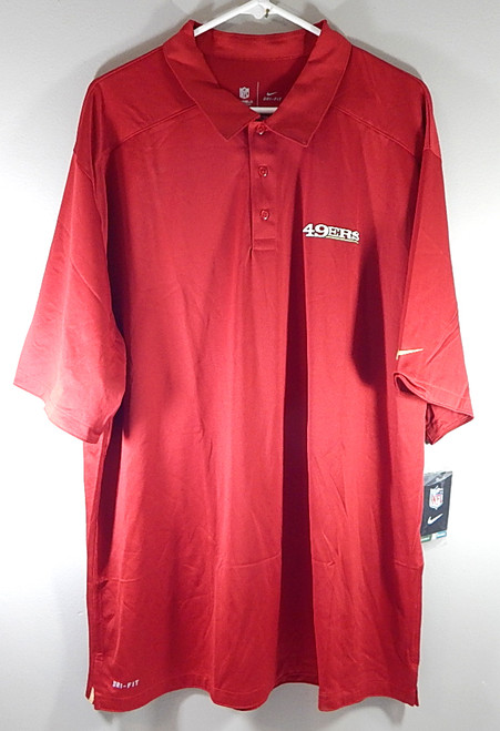 San Francisco 49'ers Nike Dri-Fit Team Issued Polo Golf Shirt Red XXL