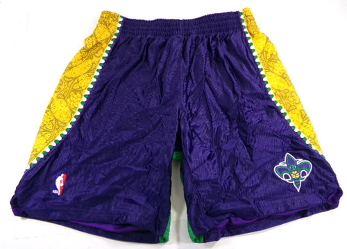 2009-10 New Orleans Hornets Team Issued Mardi Gras  Basketball Shorts Size 5XL