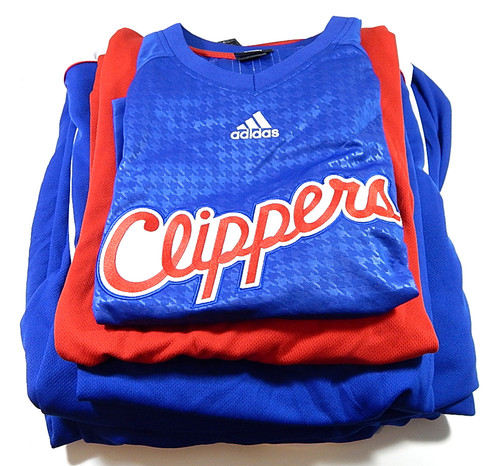 Lot of (7) Los Angeles Clippers Reebok Adidas Team Issued Warm Up Shirts XL-4XL
