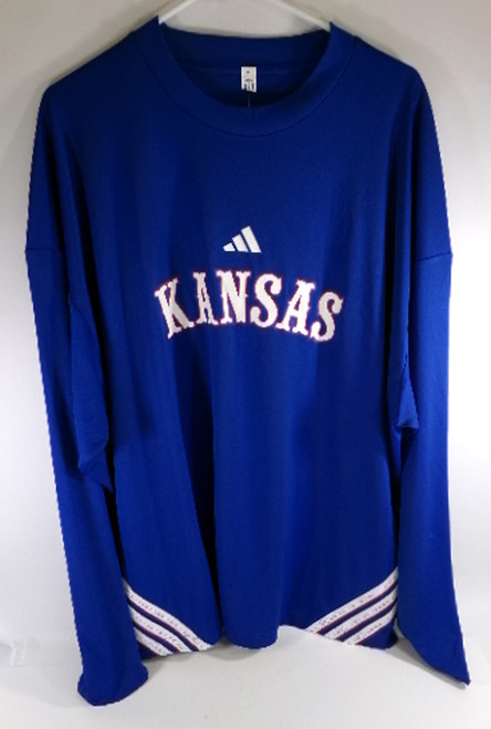 Kansas Jayhawks Team Issued Kansas Blue Basketball Shooting Shirt Size Medium Tall