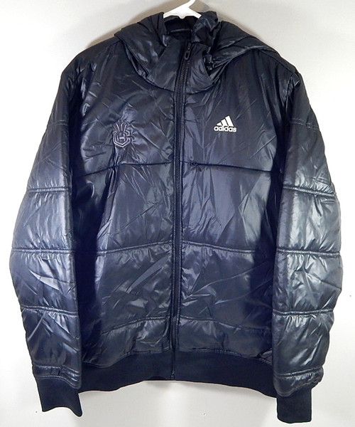Charlotte Hornets Adidas NBA Team Issued Hooded Puffy Coat Jacket Black Small