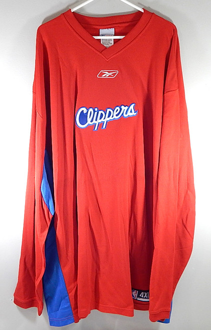 Los Angeles Clippers Reebok NBA Team Issued LS Warm Up Shirt Red 4XL Tall