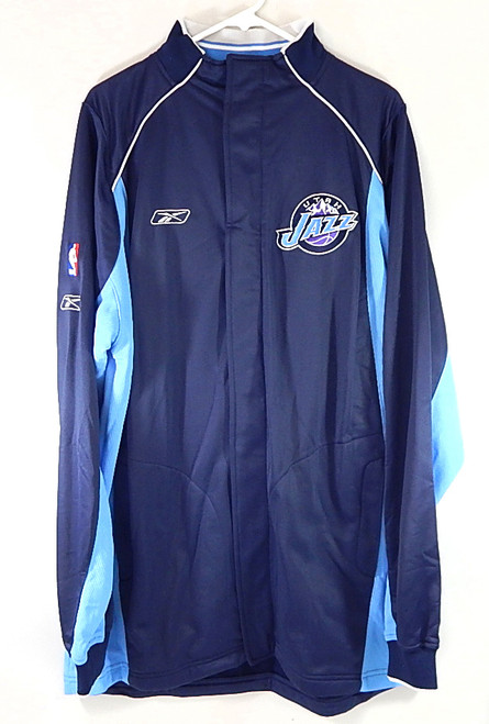 Utah Jazz NBA Authentics Reebok Team Issued Warm Up Jacket Blue 2XL Tall