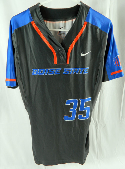 Boise State Broncos #35 Game Used Gray Softball Jersey Size M