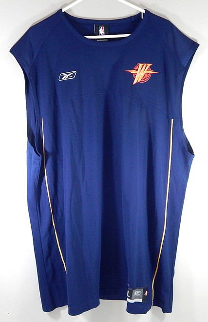 Golden State Warriors Reebok Team Issued Sleeveless Warm Up Shirt Navy Blue 3XLT