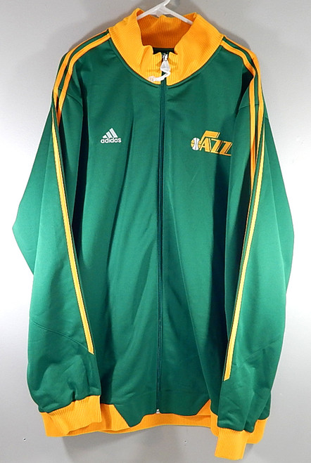 Utah Jazz Adidas 3 Stripe Team Issued Warm Up Jacket Green New 2XL Tall