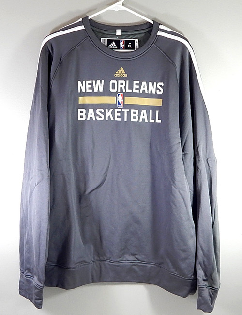 New Orleans Pelicans Adidas Climawarm Warm Up Sweatshirt Gray New 2XL + 2"
