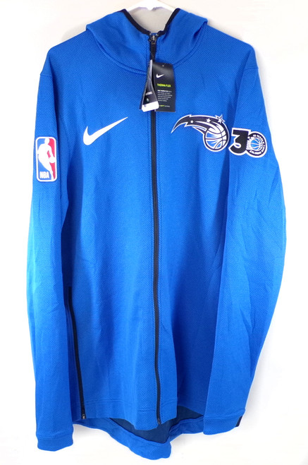 Orlando Magic 30 Years Nike Team Issued Warm Up Hoodie Sweatshirt Blue M Tall
