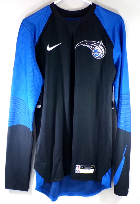 Orlando Magic Nike Dri-Fit Team Issued Warm Up LS Shirt New Black Blue L Tall