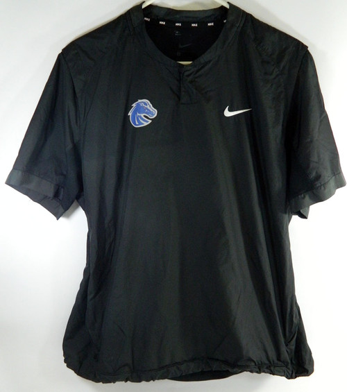 Boise State Broncos Team Used Nike Black Short Sleeve Windbreaker Top Size M