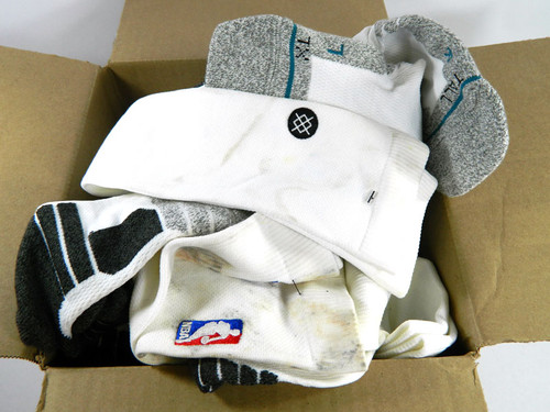18-Pair Charlotte Hornets NBA Team Issued White Stance Socks Tall XL Stained!