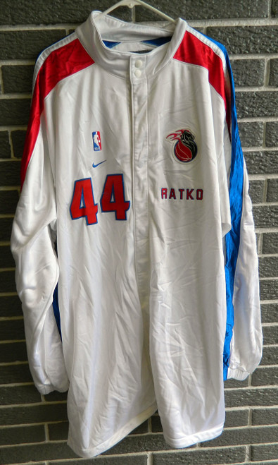 2001-02 Detroit Pistons Ratko Varda #44 Game Used White Basketball Warm-Up Jacket