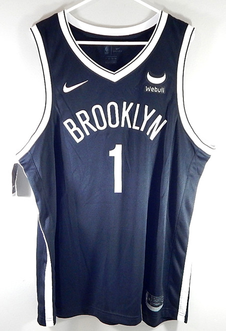 Mikal Bridges #1 Brooklyn Nets Nike Swingman Webull Jersey Black New 56 2XL