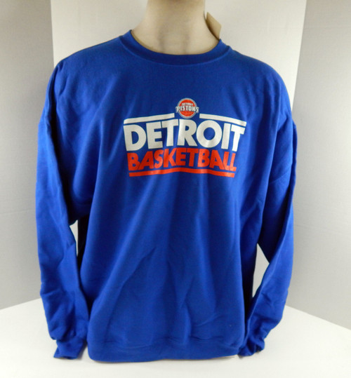 Mens Detroit Pistons Authentic Blue Crewneck Sweatshirt Gildan NWT 2XL 96S