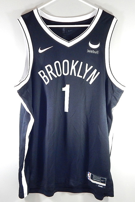 Mikal Bridges #1 Brooklyn Nets Nike Swingman Icon Webull Jersey Black New 40 S