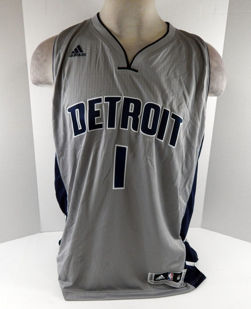 Mens Detroit Pistons Reggie Jackson #1 Swingman Silver Jersey Adidas NWT XL 00S