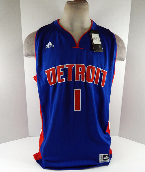 Mens Detroit Pistons Reggie Jackson #1 Swingman Blue Jersey Adidas NWT XL 01S