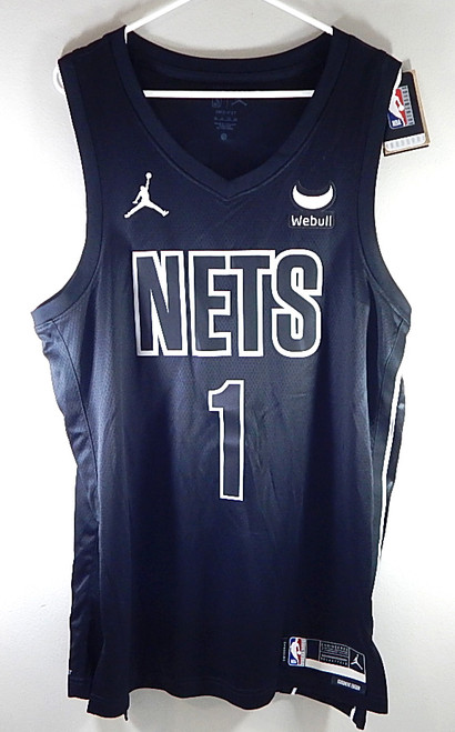 Mikal Bridges #1 Brooklyn Nets Jordan Nike Swingman Webull Jersey New Black 44 M