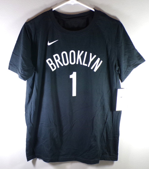 Mikal Bridges #1 Brooklyn Nets Icon The Nike Tee Shirt Black New Youth L