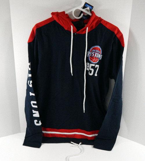Men's Detroit Pistons Authentic Navy Jersey Hoodie 1957 NWT M 77S