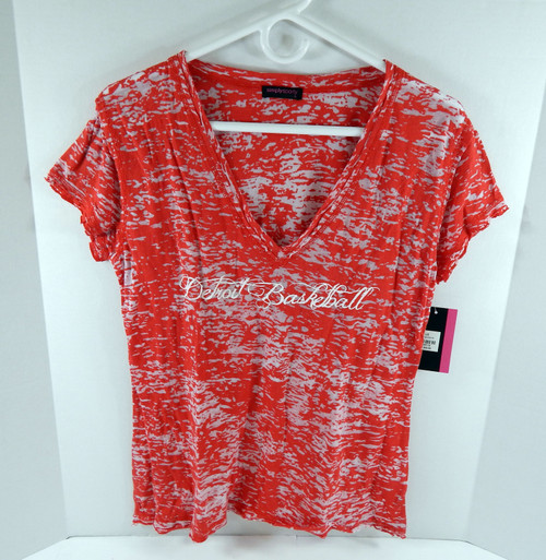 Ladies Detroit Pistons Red Cloudy T-Shirt Basketball Simply Sporty NWT L 86S