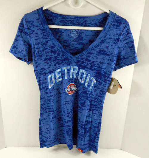 Ladies Detroit Pistons Authentic Blue Boatneck Shirt Sportiqe NWT M 88S