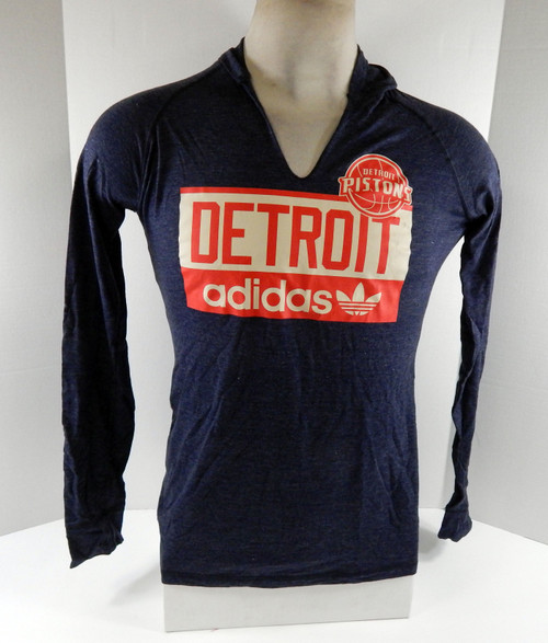 2014-15 Ladies Detroit Pistons Authentic Navy Hoodie T-Shirt Adidas NWT M 92S