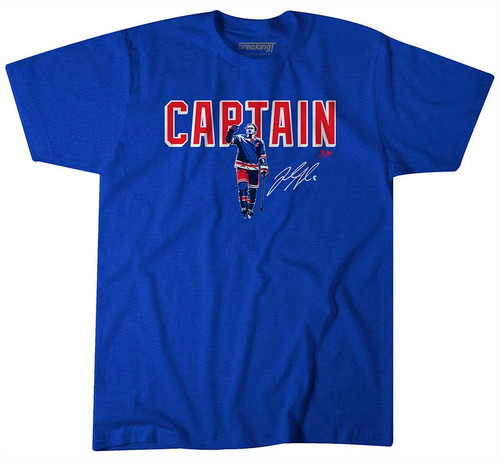 Jacob Trouba Captain New York Rangers NHL Tee Shirt New Heather Blue Adult M