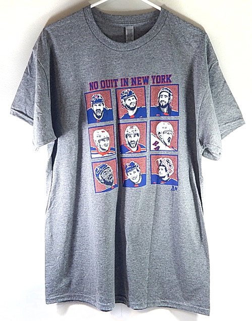 New York Rangers No Quit In New York Tee Shirt BreakingT New Heather Large