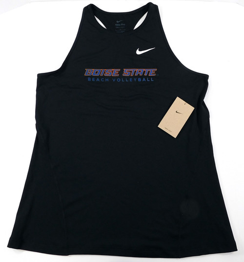 Boise State Beach Volleyball Womens Nike Pro Racerback Tank (Size L) Black NWT