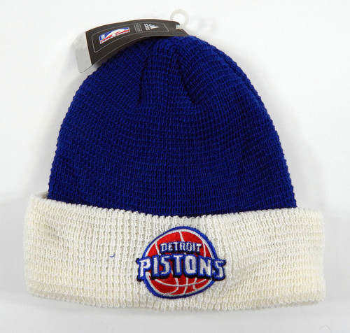 2015-16 Detroit Pistons Authentic Blue Team Knit Beanie Hat os 348S