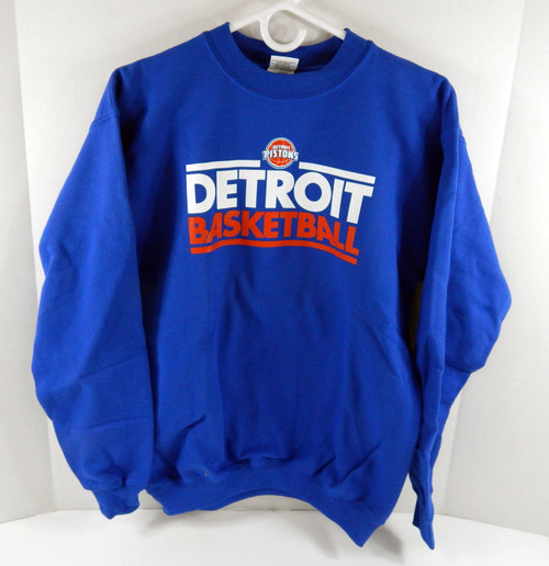 Youth Detroit Pistons Authentic Blue Crewneck Shirt Gildan NWT XL 350S