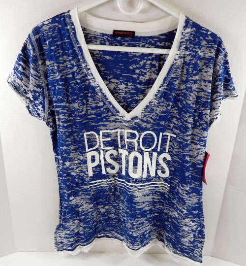 Ladies Detroit Pistons Authentic lue Cloudy T-Shirt Simplysporty NWT XL 47S